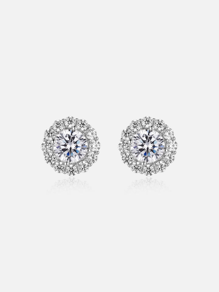 Moissanite Flower Cluster Stud Earrings