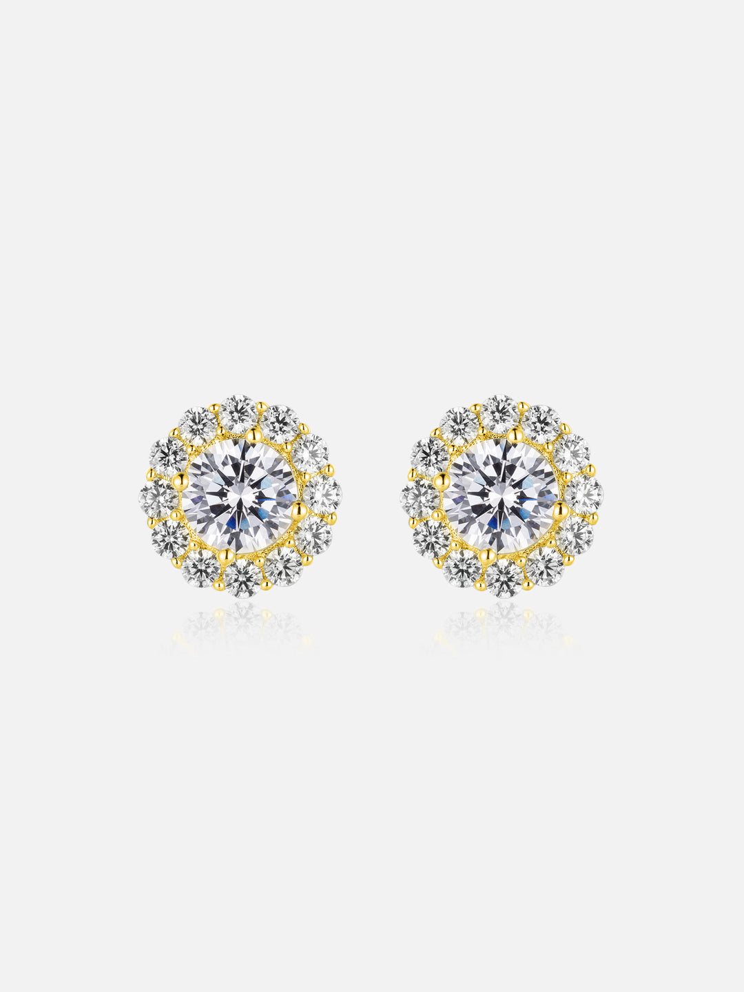 Moissanite Flower Cluster Stud Earrings