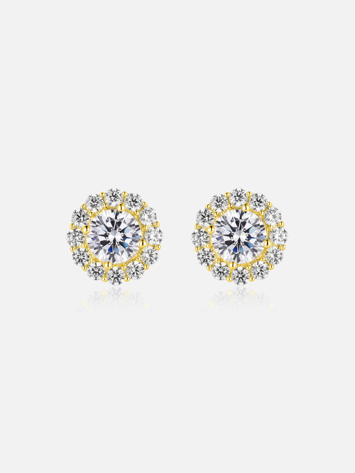 Moissanite Flower Cluster Stud Earrings