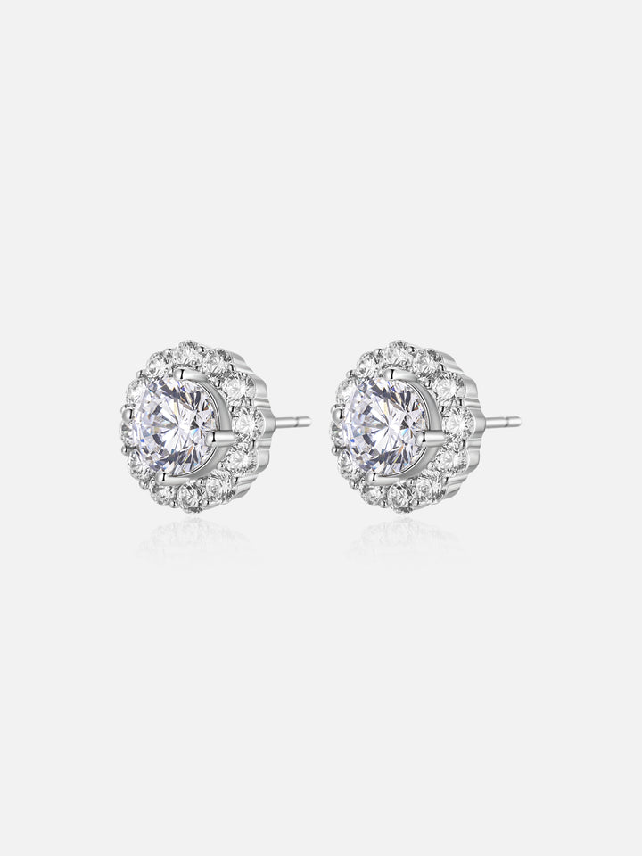Moissanite Flower Cluster Stud Earrings