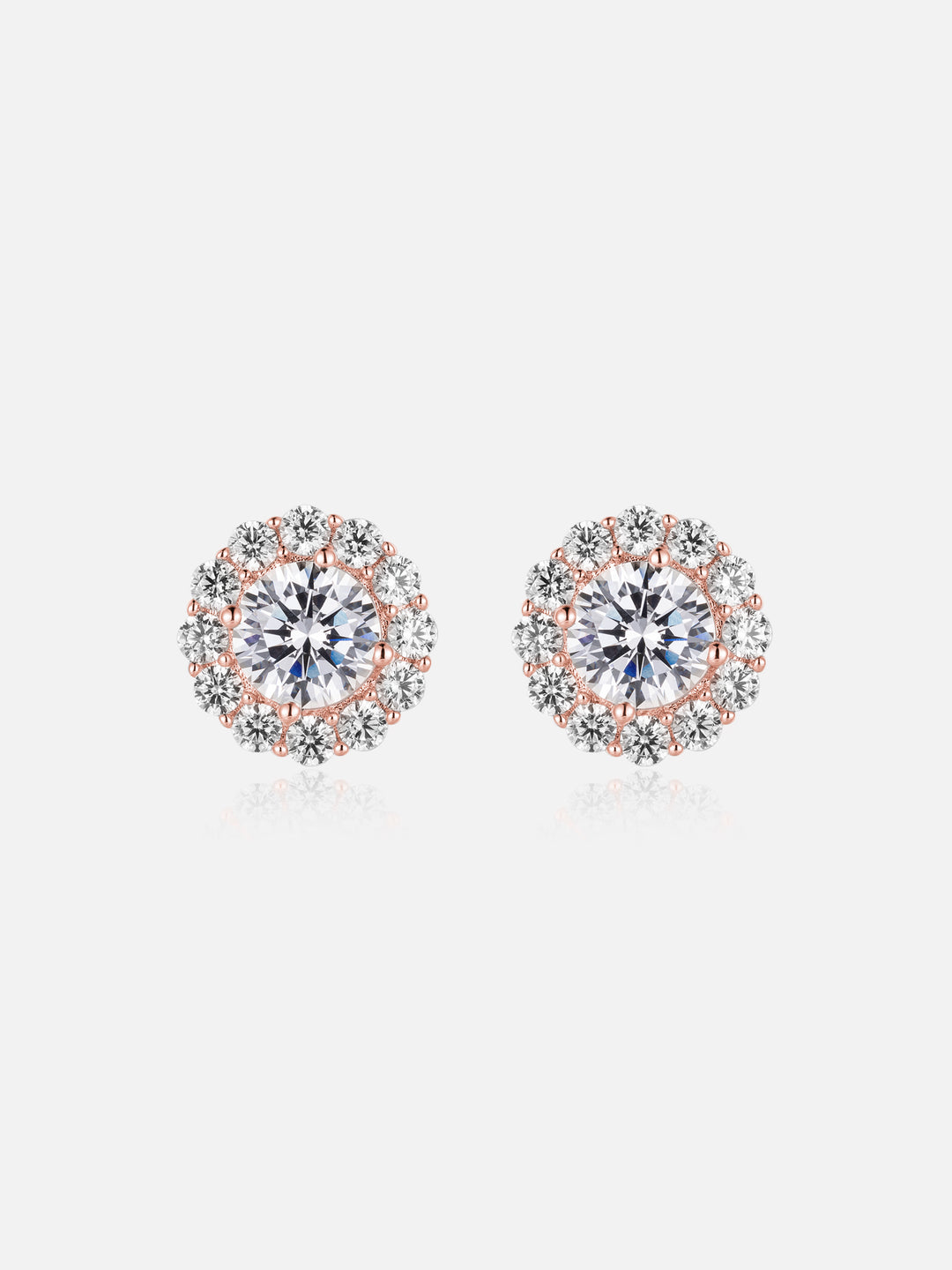 Moissanite Flower Cluster Stud Earrings