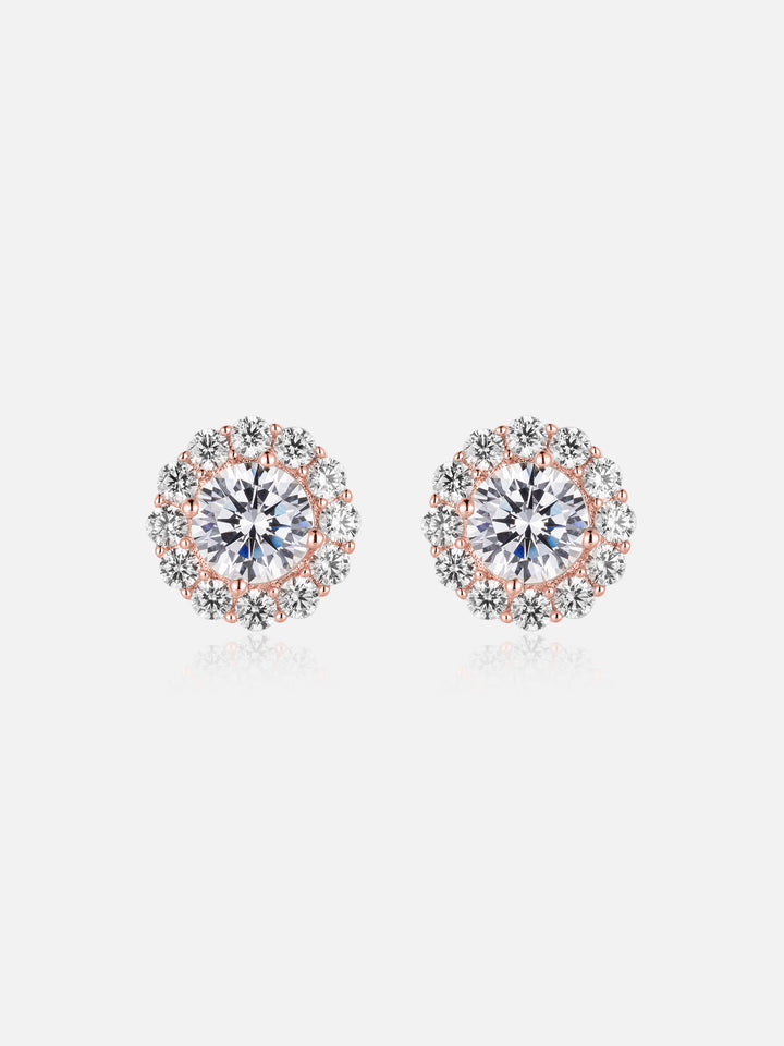 Moissanite Flower Cluster Stud Earrings