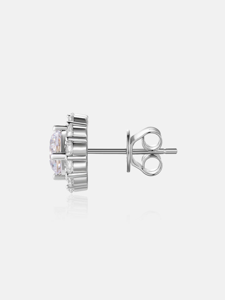 Moissanite Flower Cluster Stud Earrings