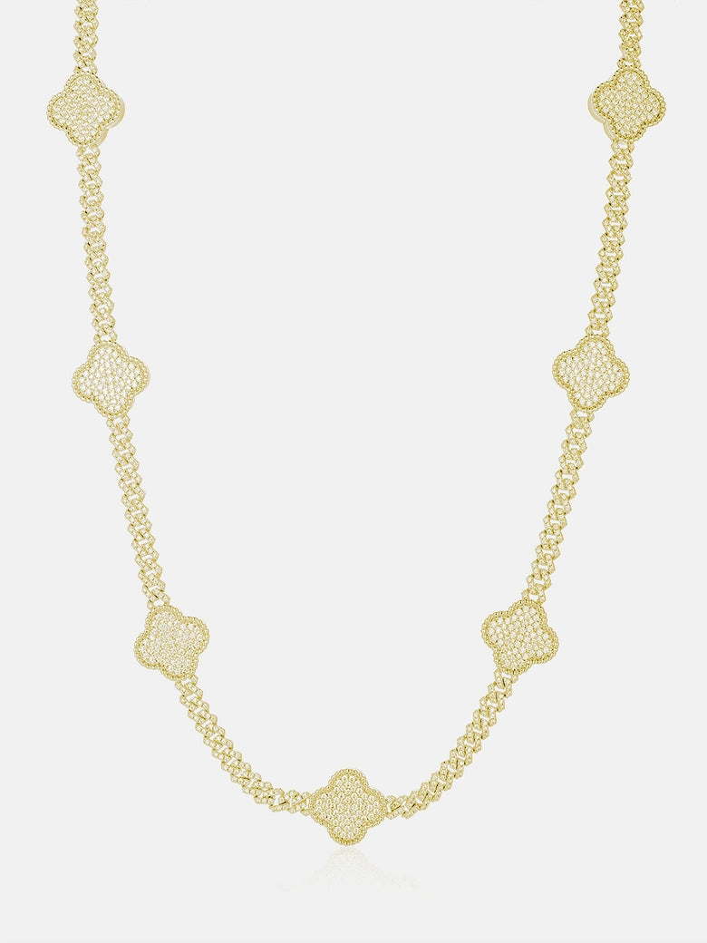 S925 Moissanite Four Leaf Clover Cuban Bracelet Or Chain