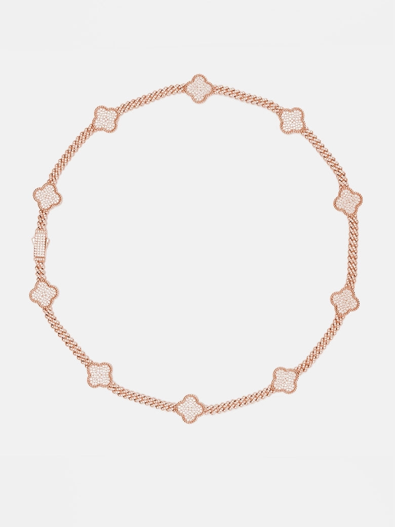 S925 Moissanite Four Leaf Clover Cuban Bracelet Or Chain