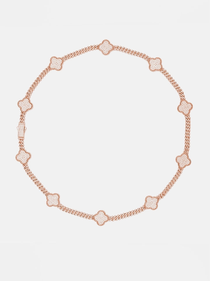 S925 Moissanite Four Leaf Clover Cuban Bracelet Or Chain