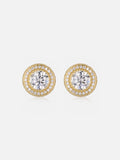Moissanite Iced Button Earrings