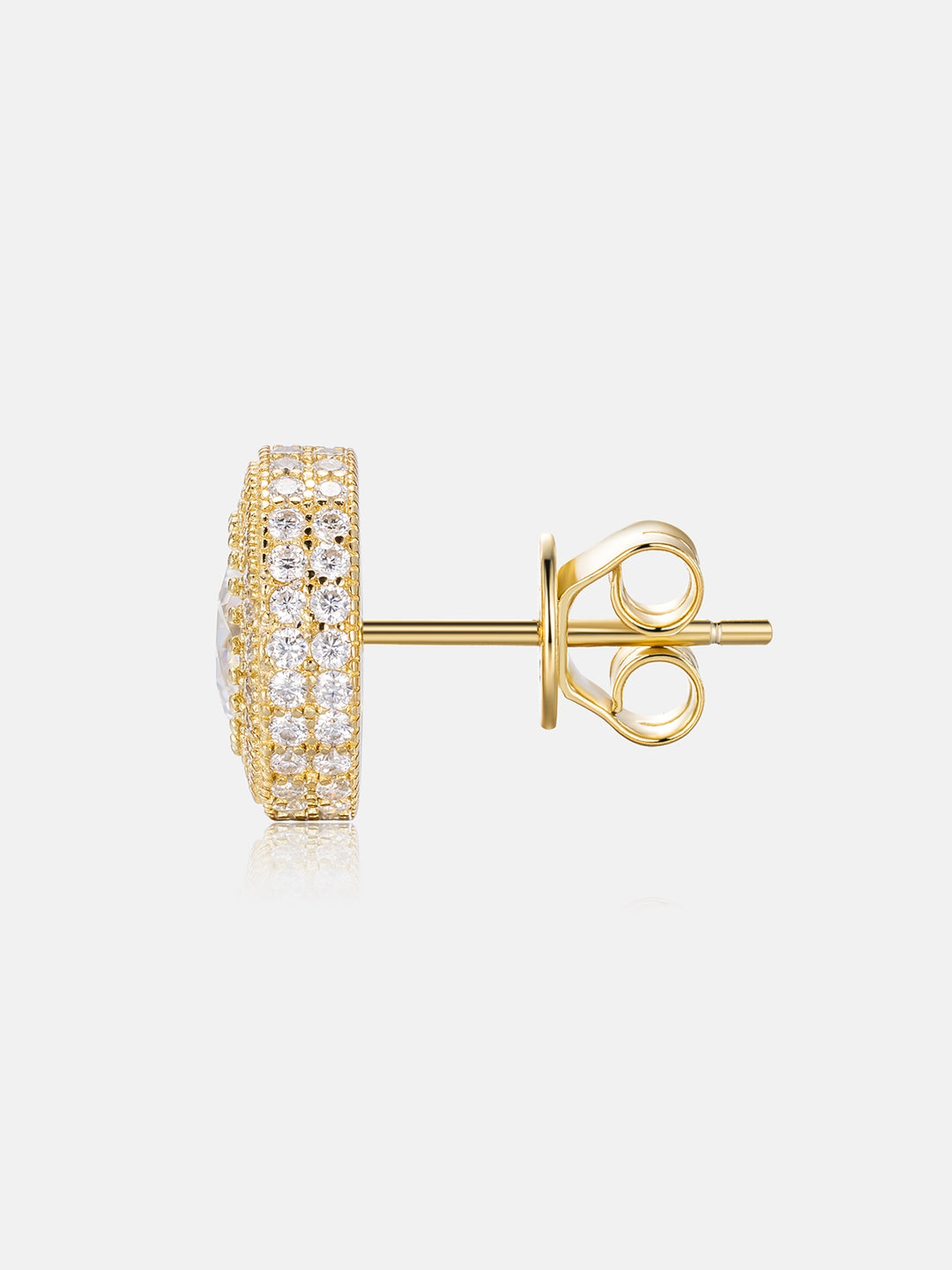 Moissanite Iced Button Earrings