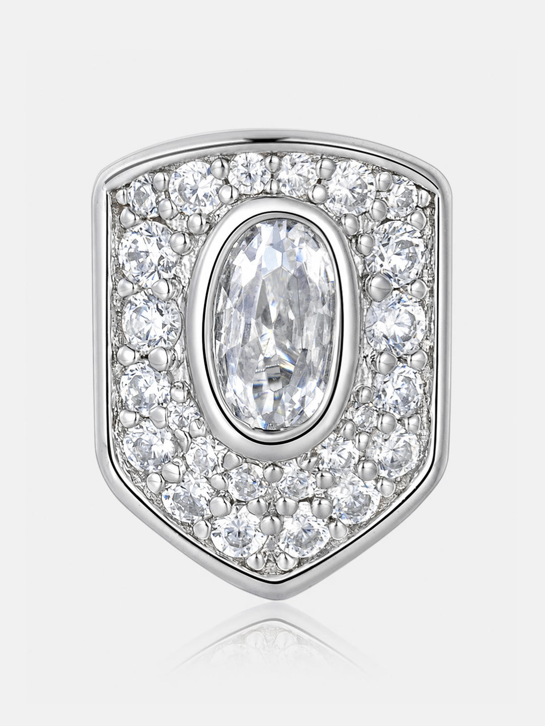 S925 Moissanite Oval Bezel Shield Stud Earrings