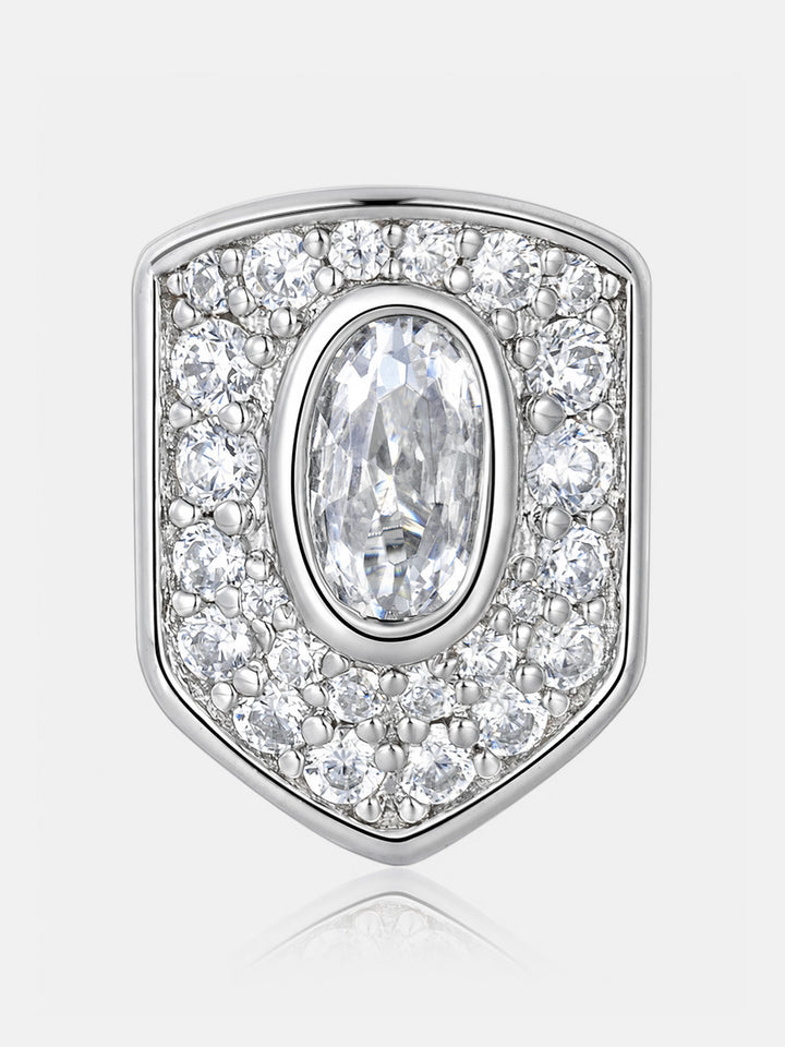 S925 Moissanite Oval Bezel Shield Stud Earrings