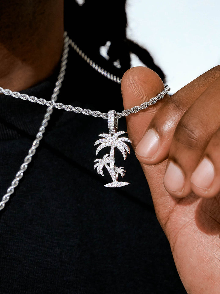S925 Moissanite Palm Tree Pendant
