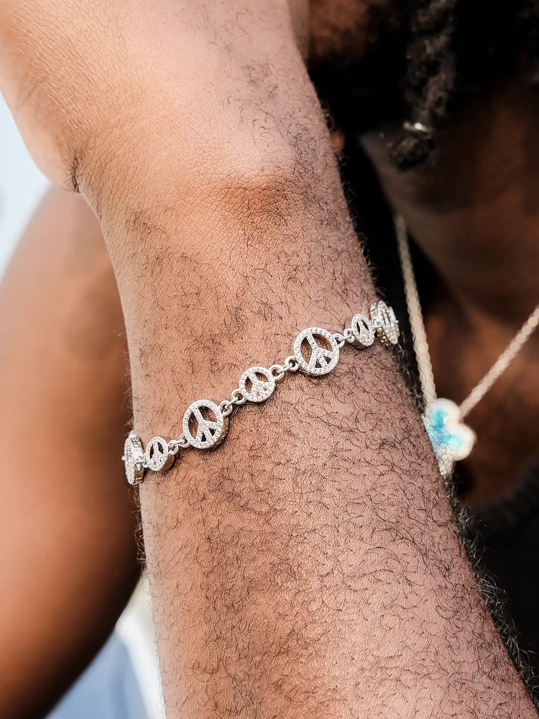 S925 Moissanite Peace Sign Bracelet