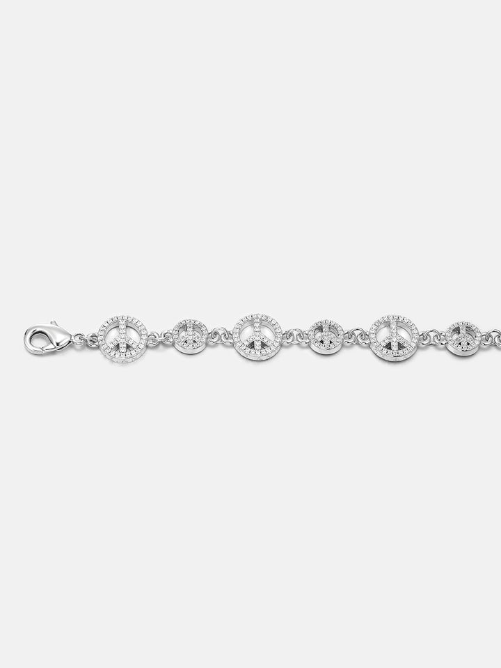 S925 Moissanite Peace Sign Bracelet