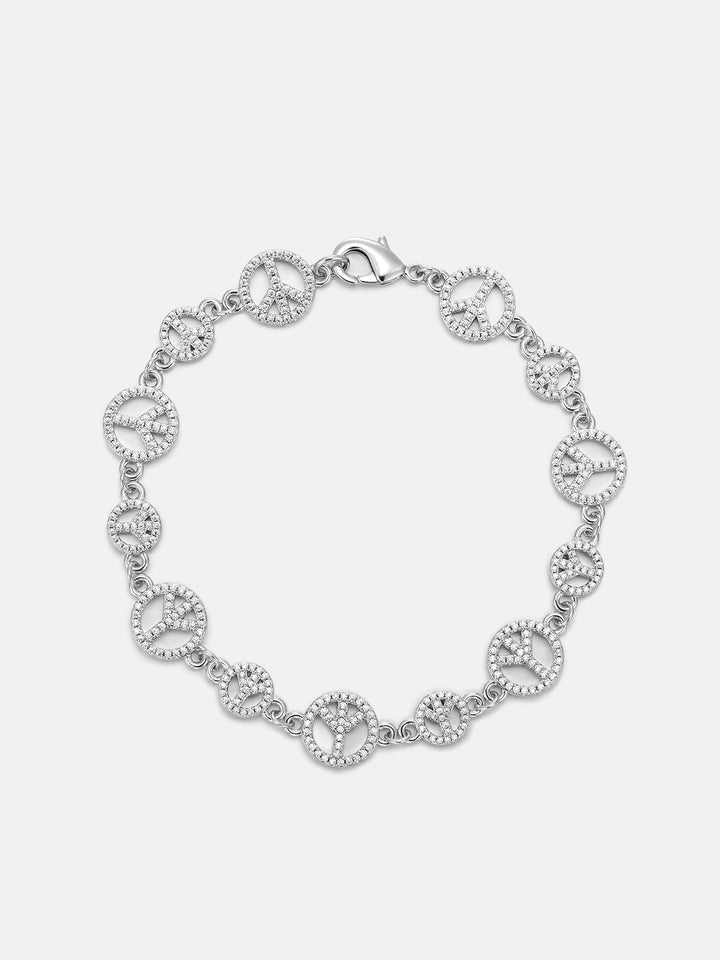 S925 Moissanite Peace Sign Bracelet
