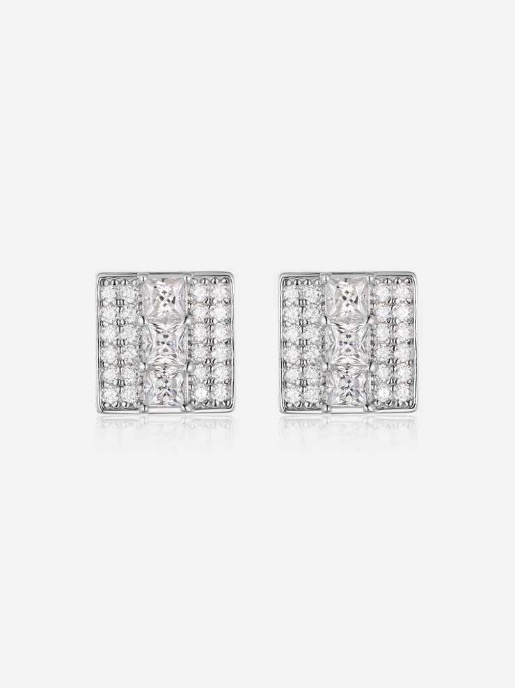 Square Princess Cut Earrings