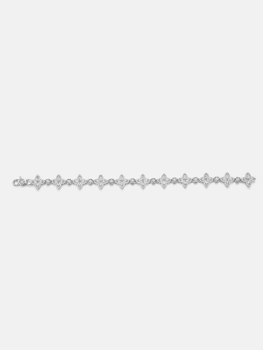 S925 Moissanite Princess Flower Chain Or Bracelet