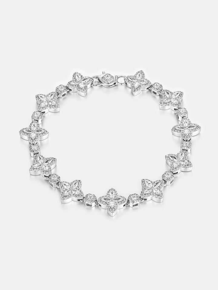 S925 Moissanite Princess Flower Chain Or Bracelet