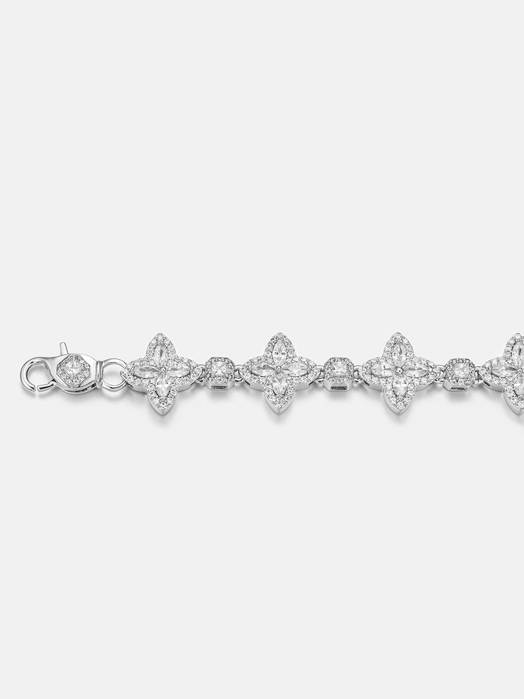 S925 Moissanite Princess Flower Chain Or Bracelet