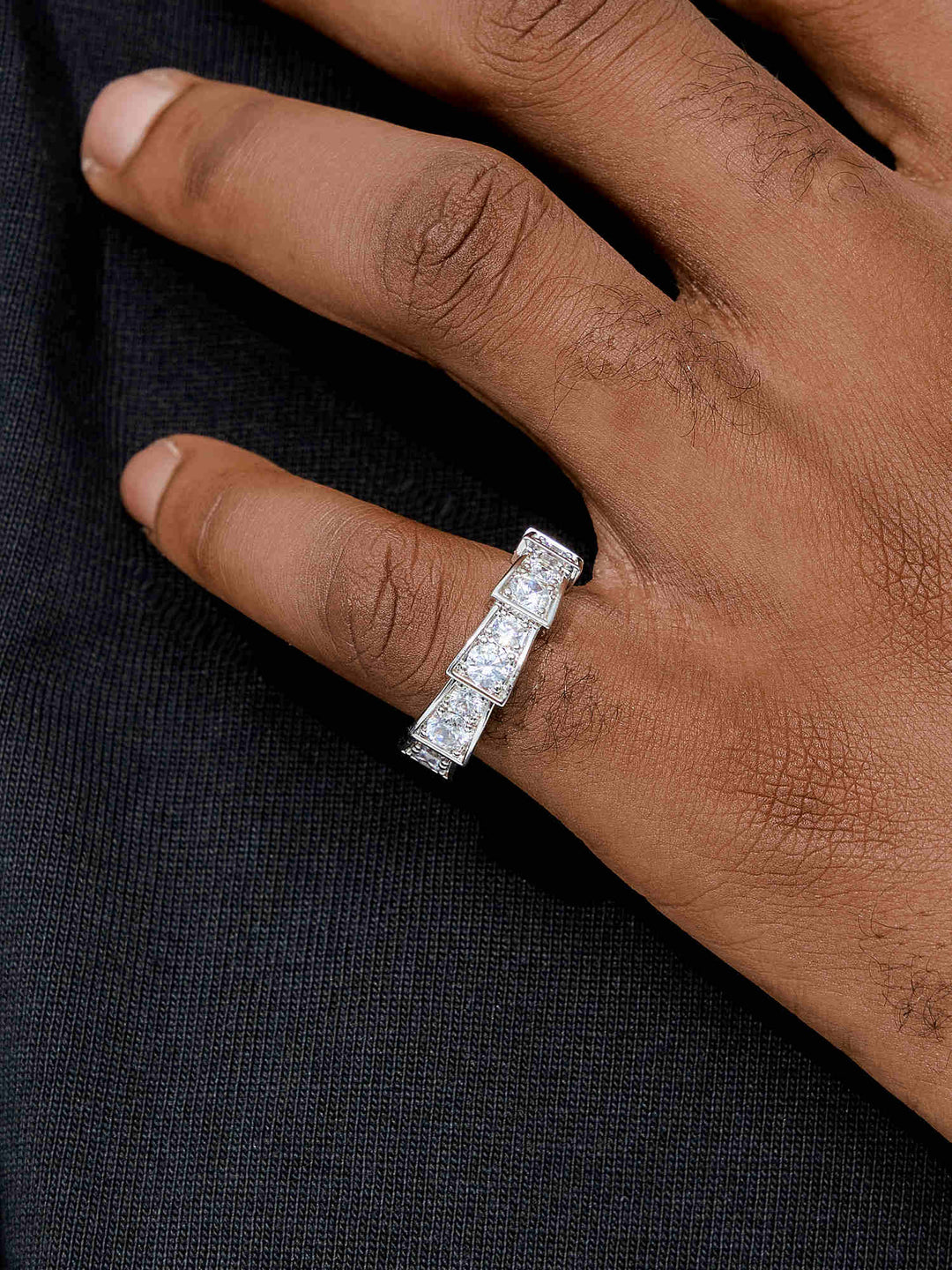 S925 Moissanite Progressive Circle Ring