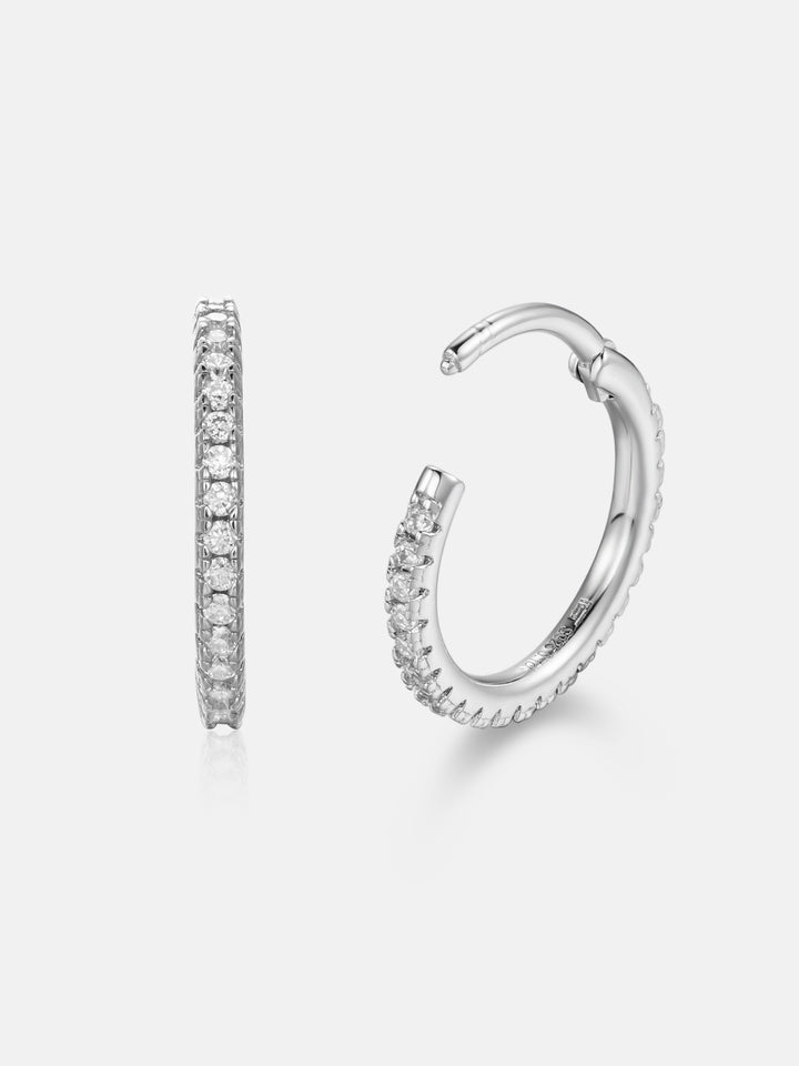 S925 Moissanite Single Row Nose Ring