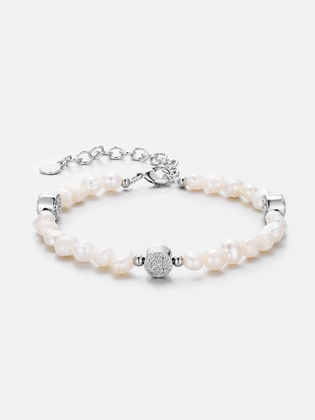 S925 Moissanite Smiley Pearl Bracelet