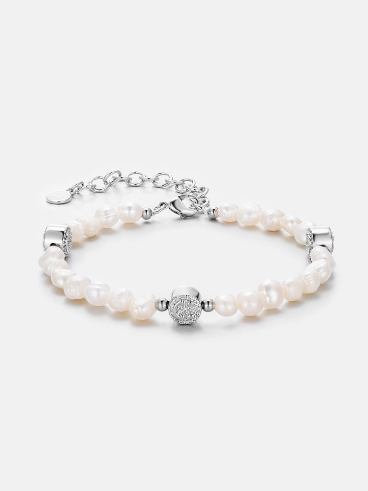 S925 Moissanite Smiley Pearl Bracelet