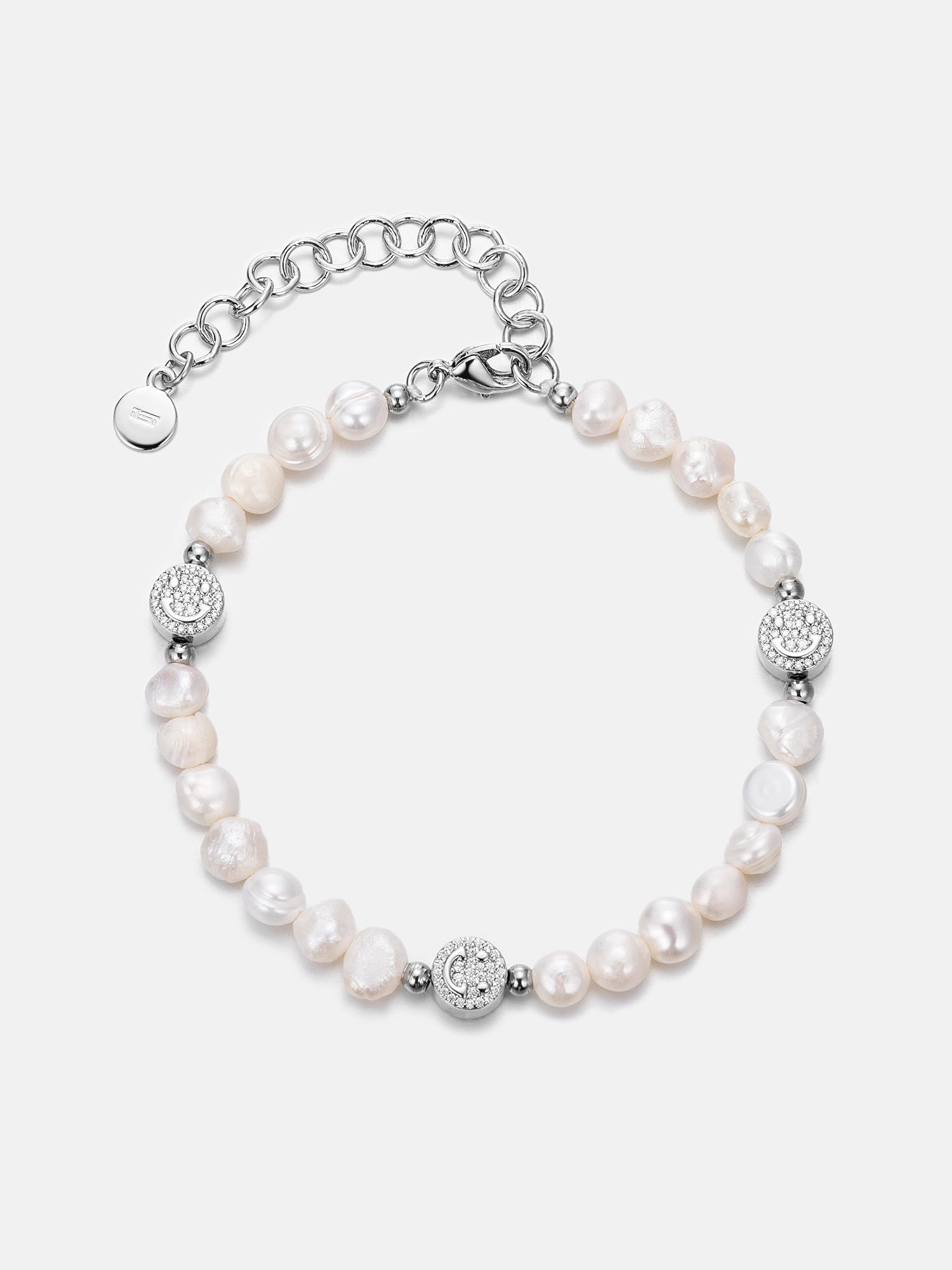 S925 Moissanite Smiley Pearl Bracelet