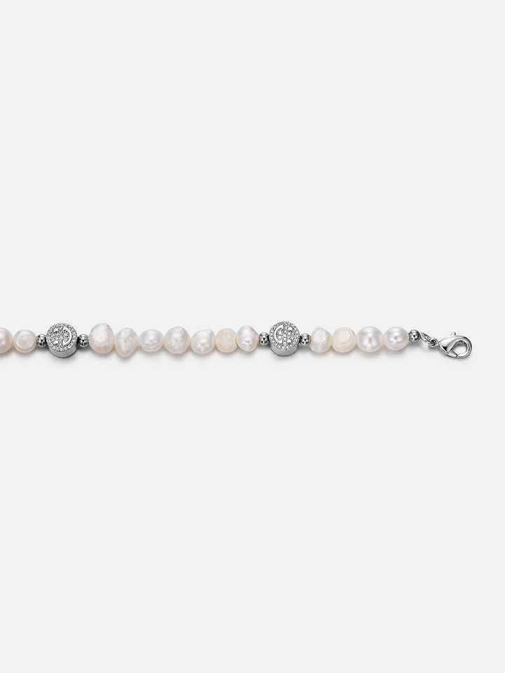 S925 Moissanite Smiley Pearl Bracelet