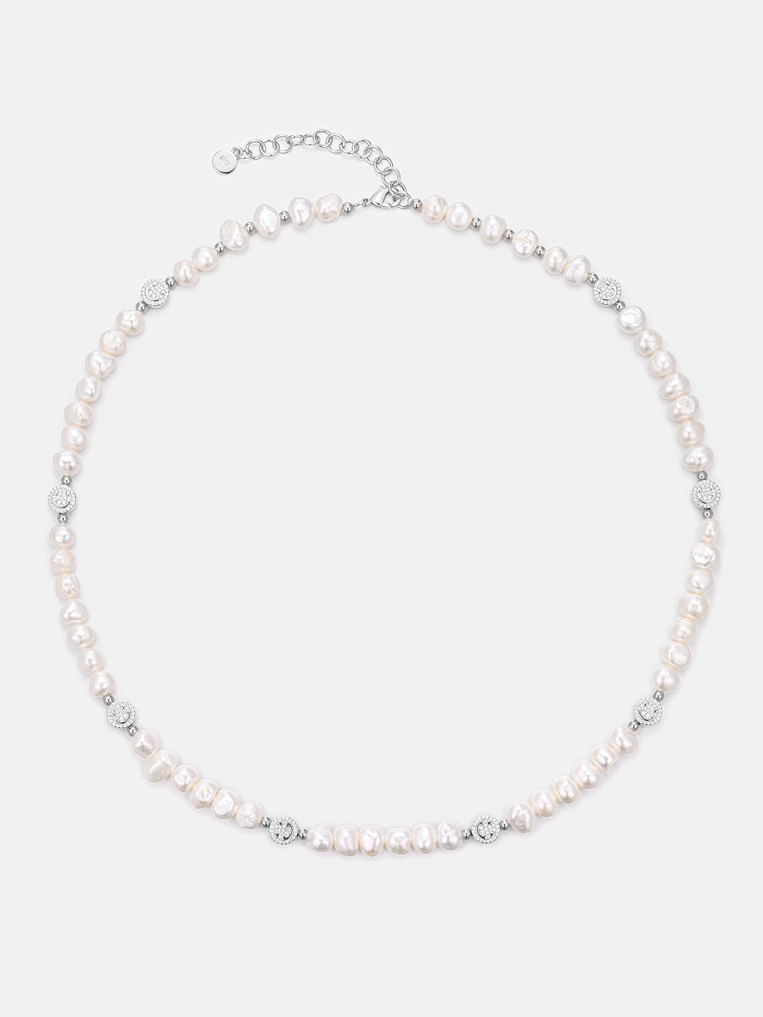 S925 Moissanite Smiley Pearl Chain