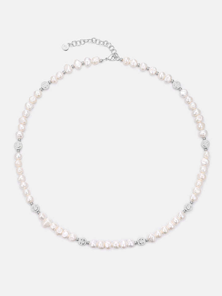 S925 Moissanite Smiley Pearl Chain