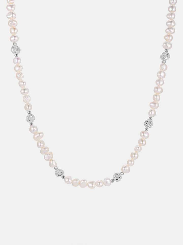 S925 Moissanite Smiley Pearl Chain