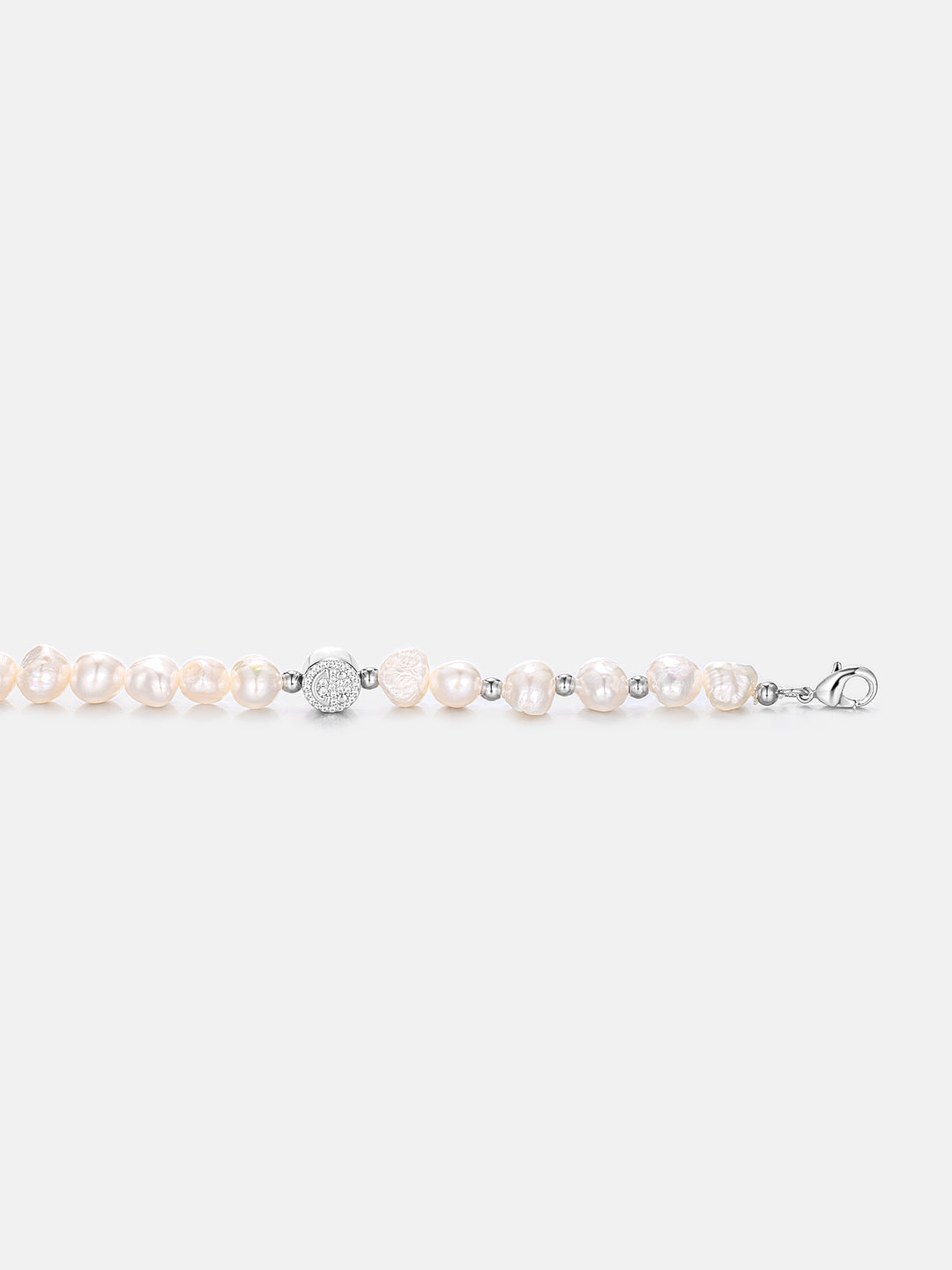 S925 Moissanite Smiley Pearl Chain