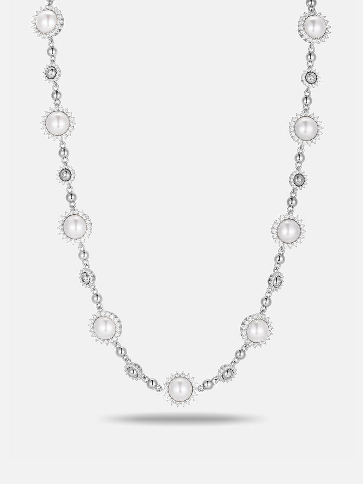 S925 Moissanite Spiked Pearl Chain