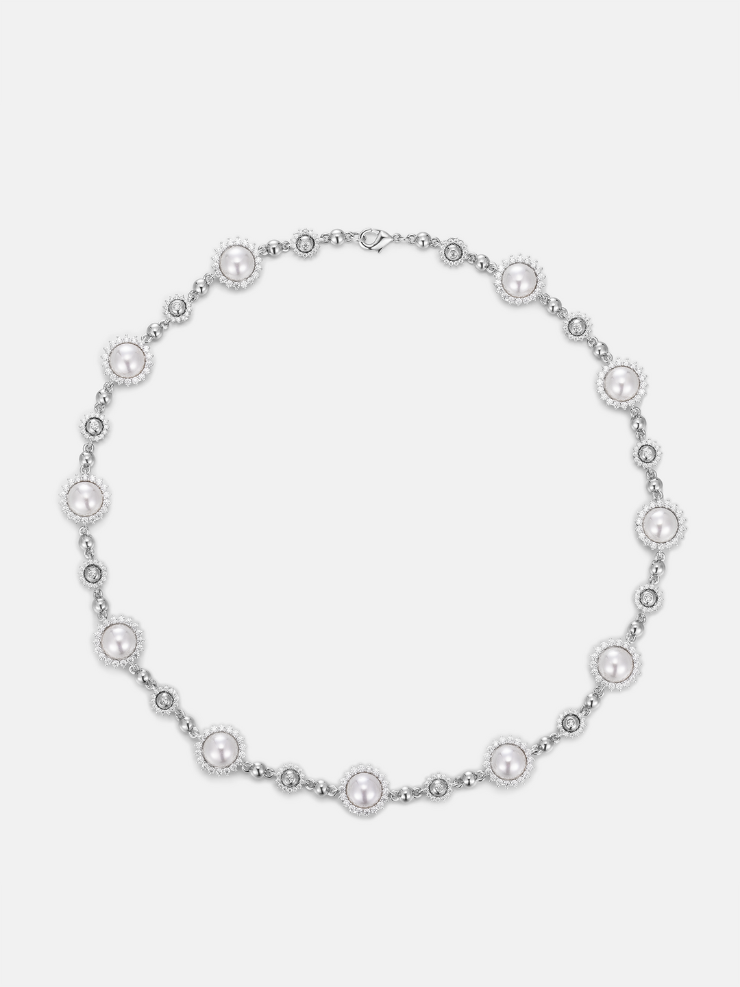 S925 Moissanite Spiked Pearl Chain