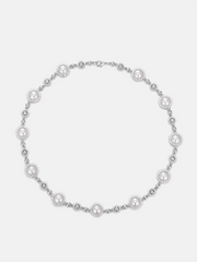 S925 Moissanite Spiked Pearl Chain