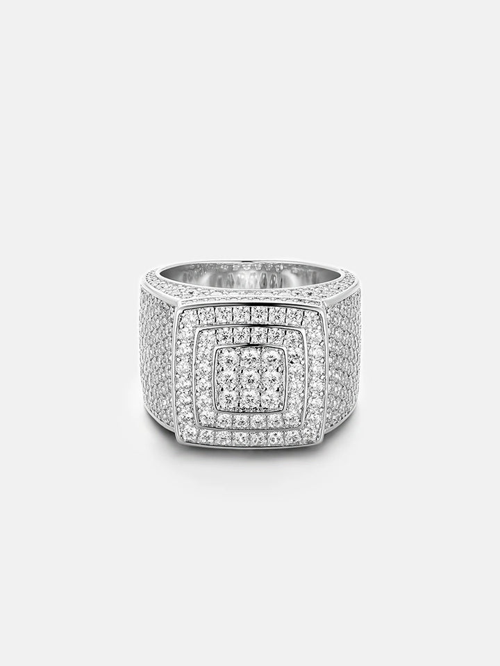 S925 Moissanite Square Progressive Ring