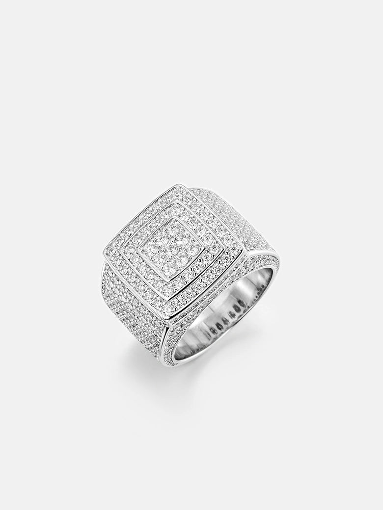 S925 Moissanite Square Progressive Ring