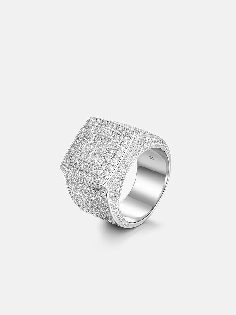 S925 Moissanite Square Progressive Ring