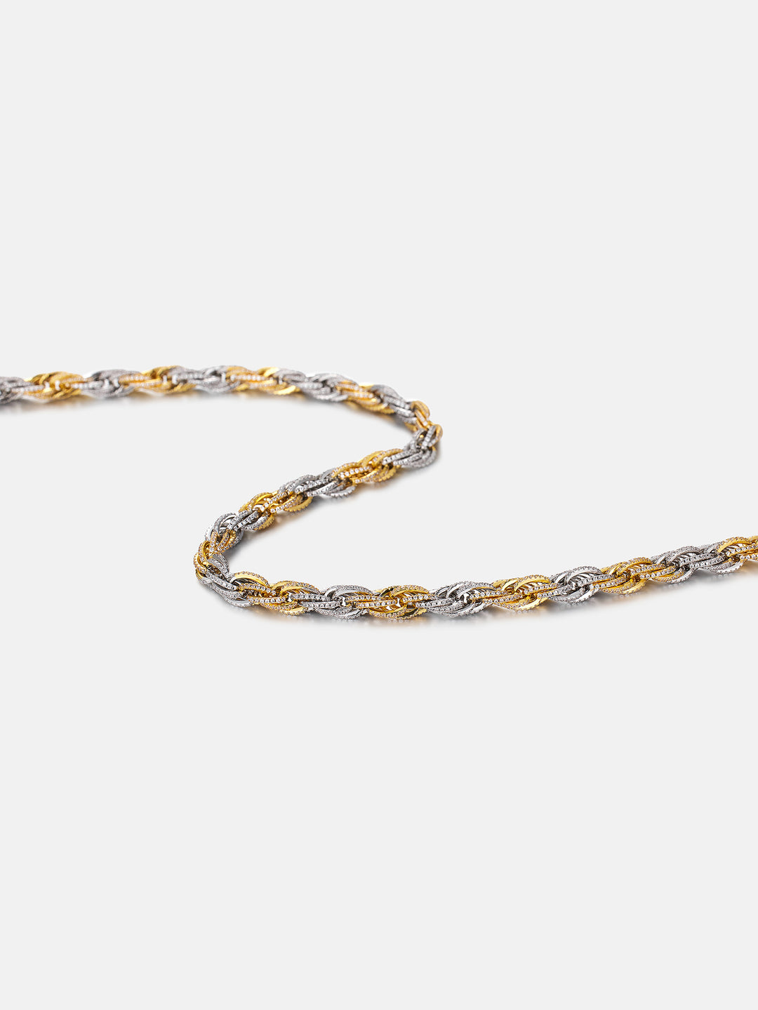 S925 Moissanite Two Tone 5mm Rope Chain Or Bracelet