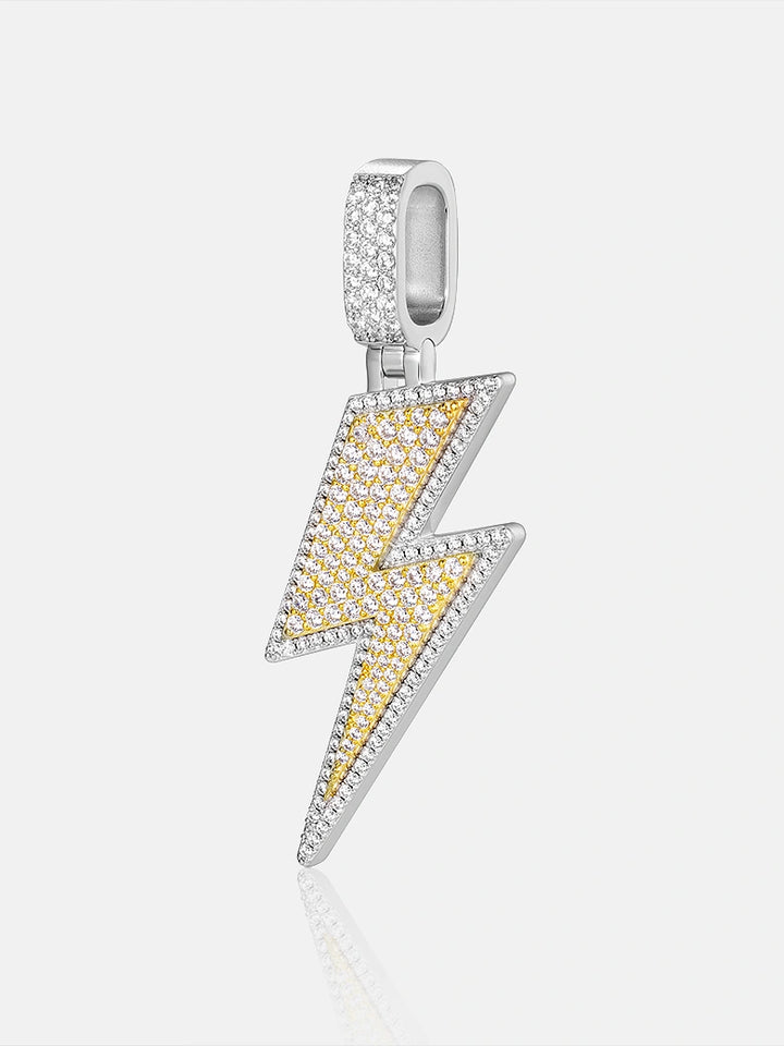 S925 Moissanite Two Tone Lightning Pendant
