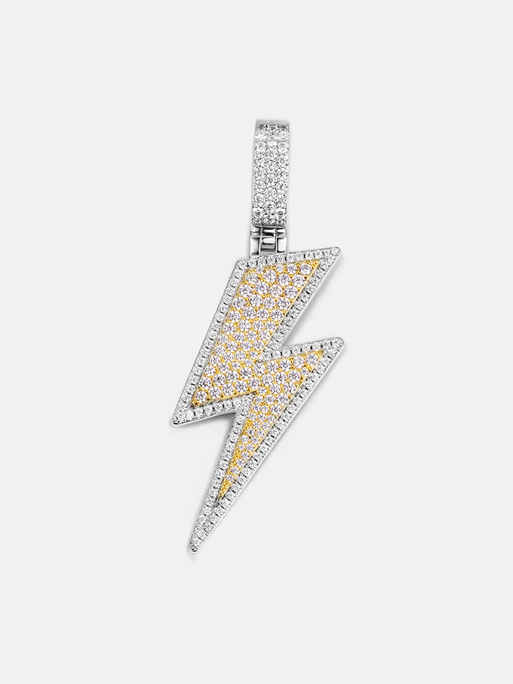 S925 Moissanite Two Tone Lightning Pendant