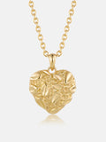 S925 Nugget Textured Heart Necklace