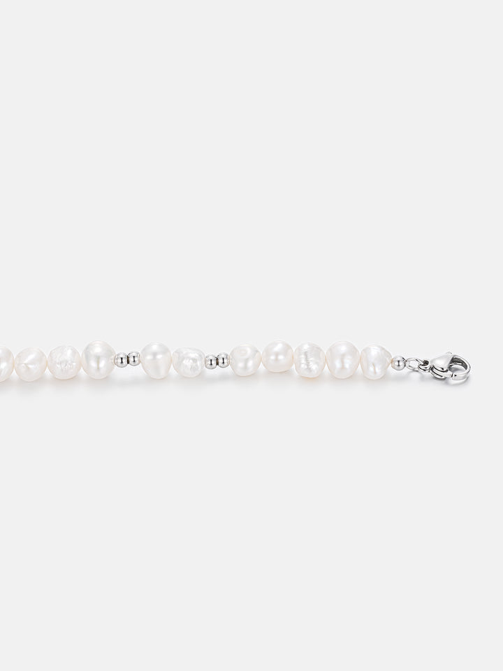 S925 Pearl Moissanite Beaded Bracelet