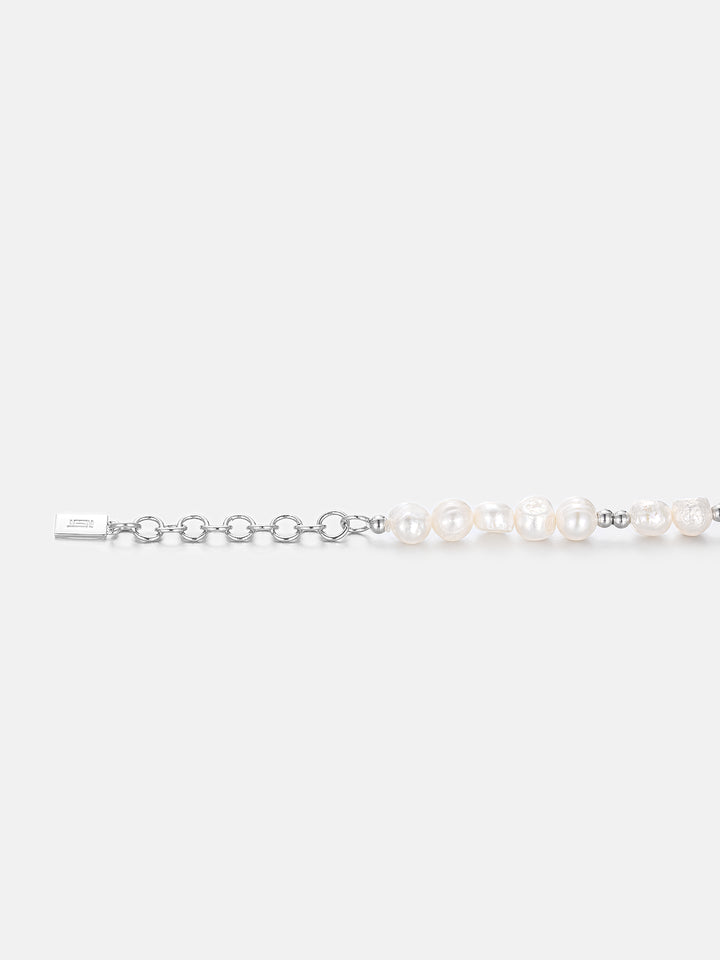 S925 Pearl Moissanite Beaded Bracelet