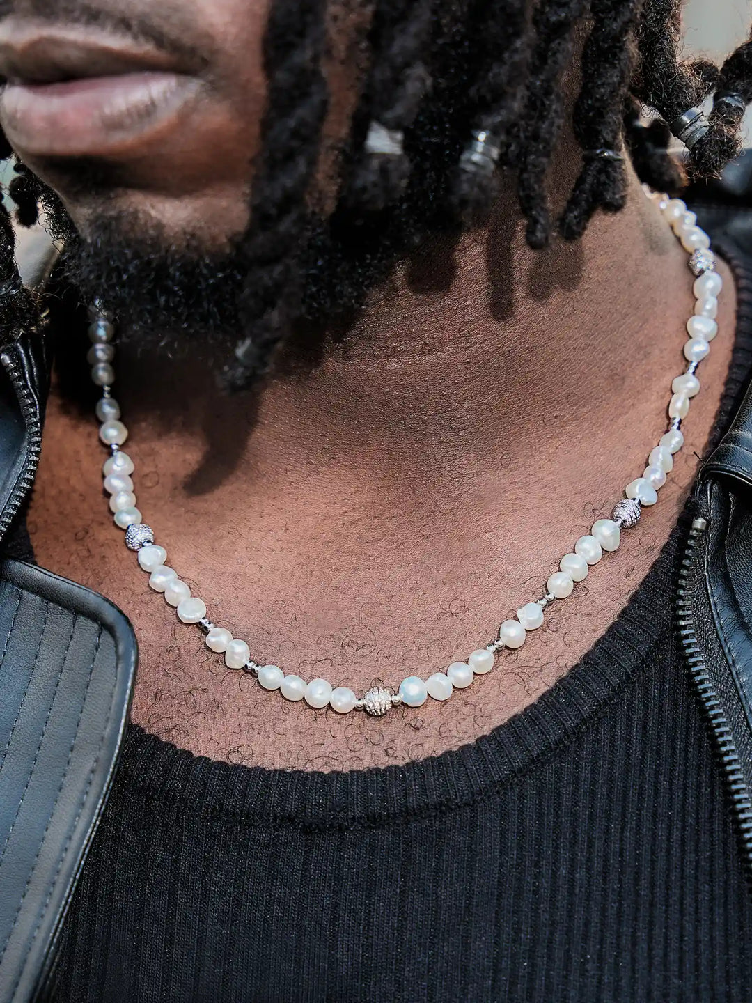 S925 Pearl Moissanite Beaded Chain
