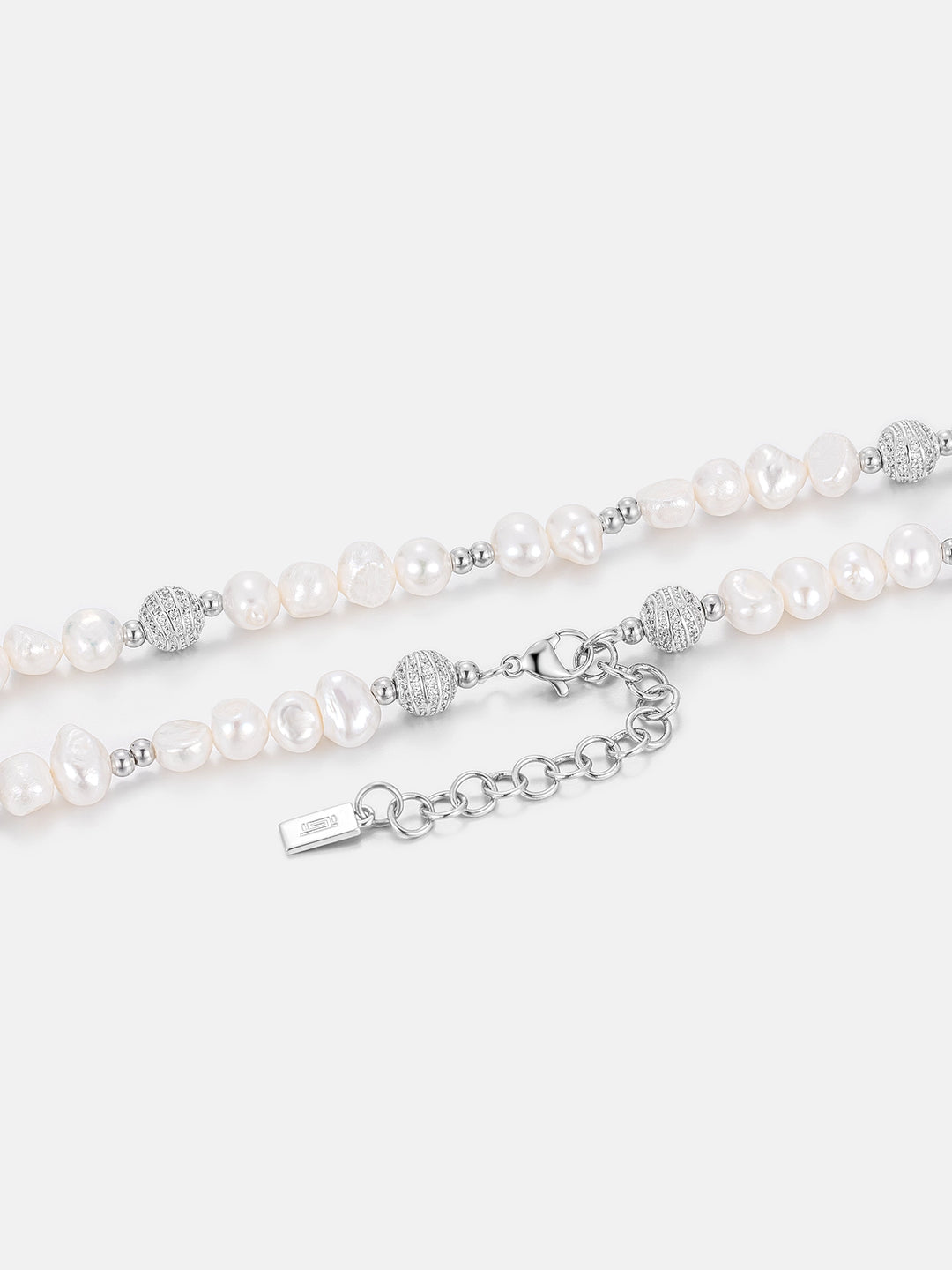 S925 Pearl Moissanite Beaded Chain