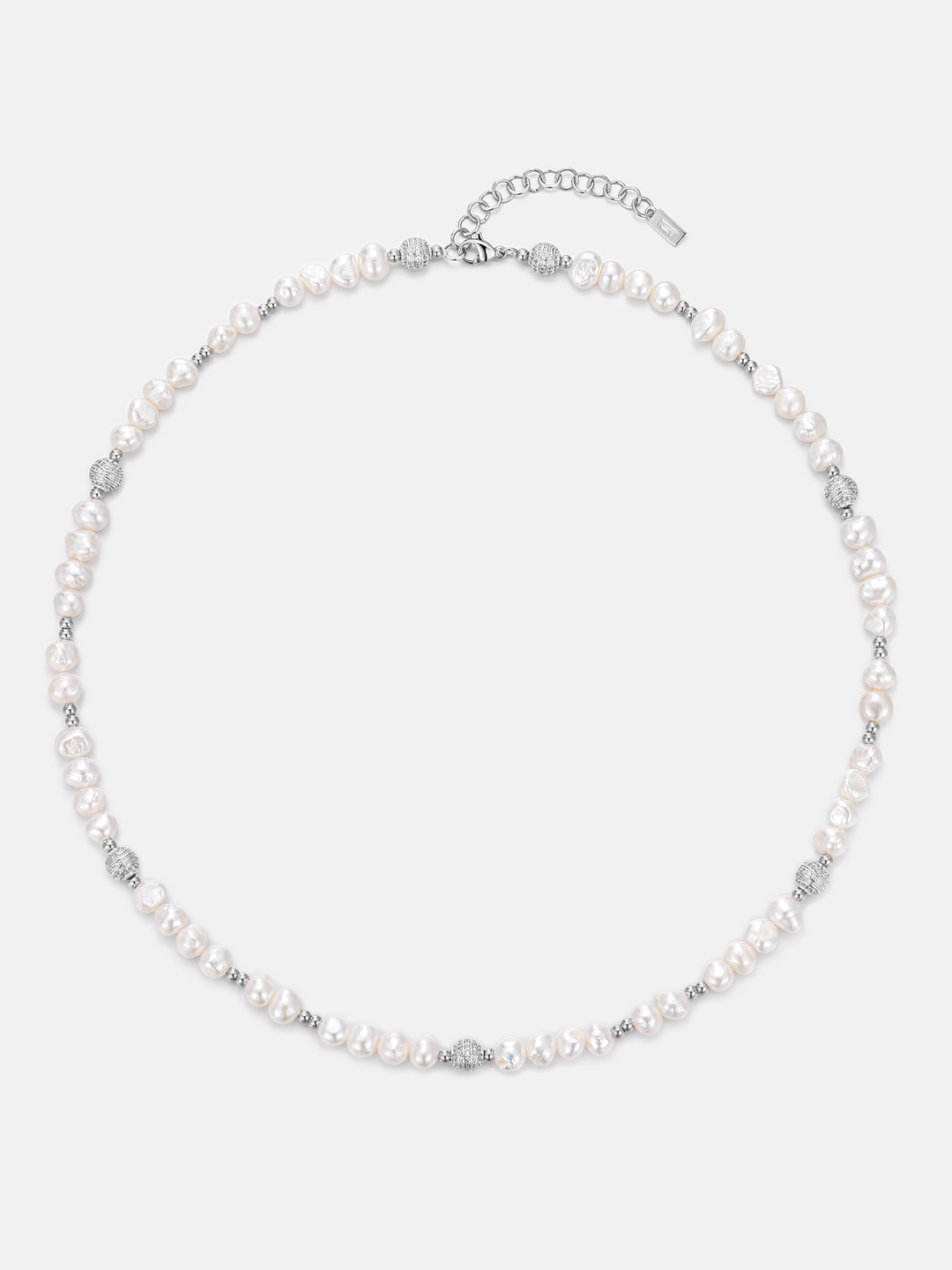 S925 Pearl Moissanite Beaded Chain