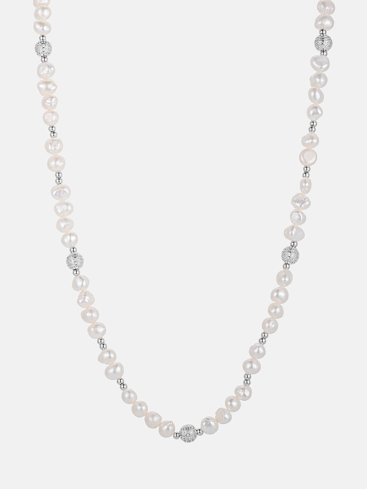 S925 Pearl Moissanite Beaded Chain