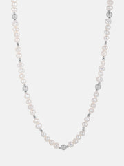 S925 Pearl Moissanite Beaded Chain