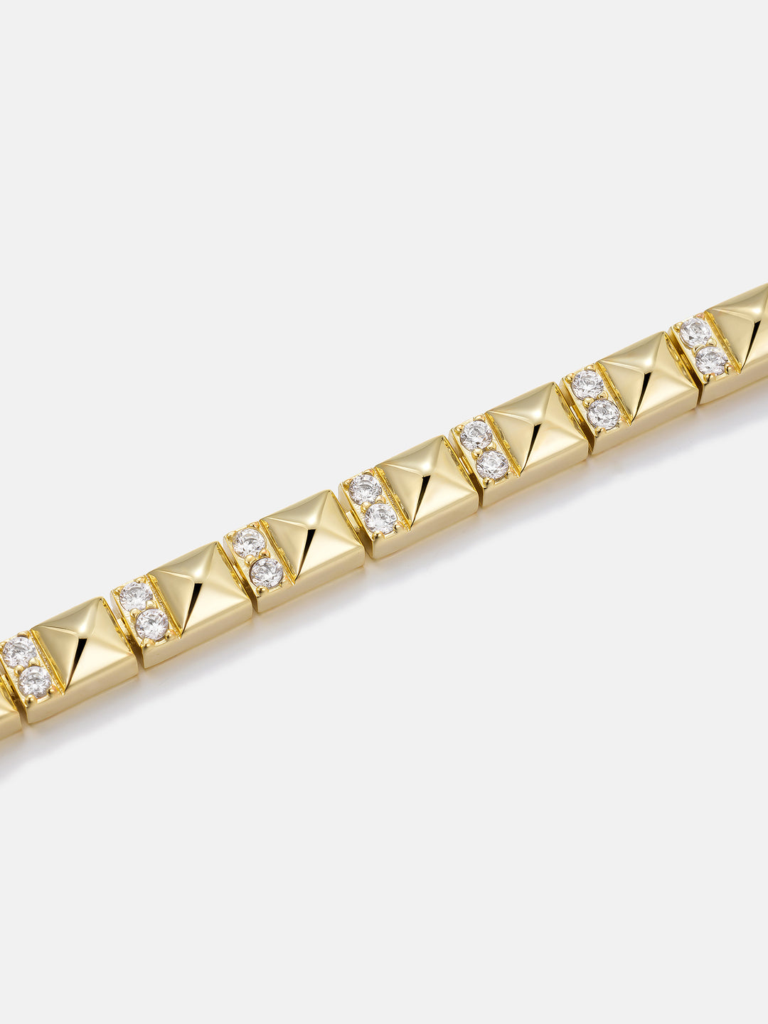 S925 Polished Pyramid Moissanite Tennis Bracelet